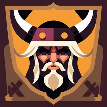 AI generated Viking Gamer Logo Avatar Clip Art Icon Sticker Decoration Simple Background photo
