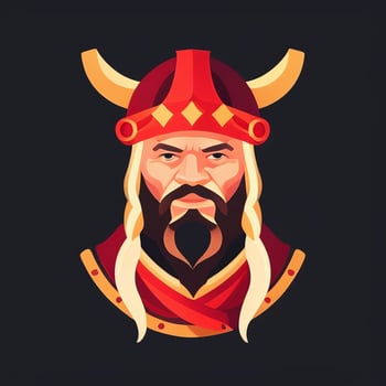 AI generated Viking Gamer Logo Avatar Clip Art Icon Sticker Decoration Simple Background photo