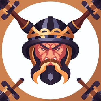 AI generated Viking Gamer Logo Avatar Clip Art Icon Sticker Decoration Simple Background photo