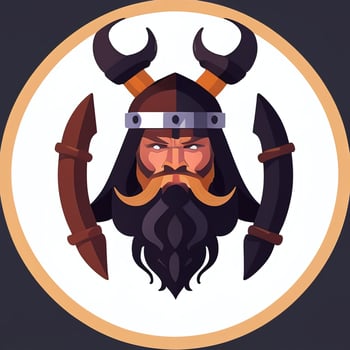 AI generated Viking Gamer Logo Avatar Clip Art Icon Sticker Decoration Simple Background photo