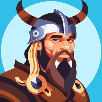 AI generated Viking Gamer Logo Avatar Clip Art Icon Sticker Decoration Simple Background photo