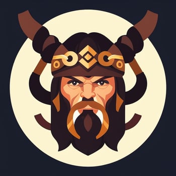 AI generated Viking Gamer Logo Avatar Clip Art Icon Sticker Decoration Simple Background photo