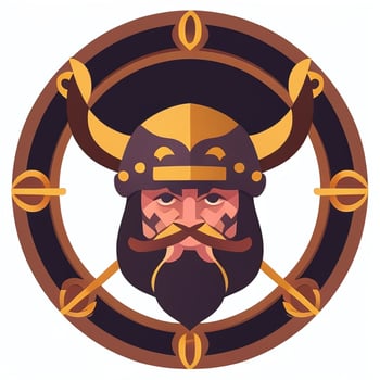 AI generated Viking Gamer Logo Avatar Clip Art Icon Sticker Decoration Simple Background photo