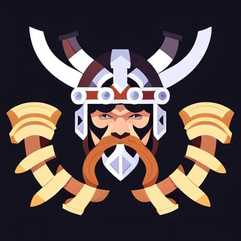 AI generated Viking Gamer Logo Avatar Clip Art Icon Sticker Decoration Simple Background photo