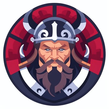 AI generated Viking Gamer Logo Avatar Clip Art Icon Sticker Decoration Simple Background photo