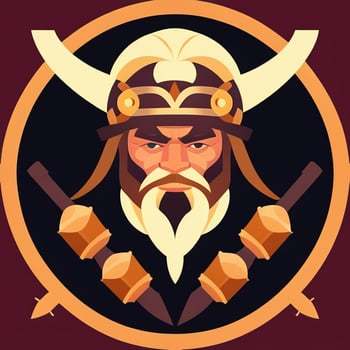 AI generated Viking Gamer Logo Avatar Clip Art Icon Sticker Decoration Simple Background photo