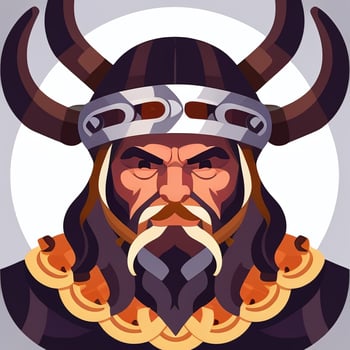 AI generated Viking Gamer Logo Avatar Clip Art Icon Sticker Decoration Simple Background photo