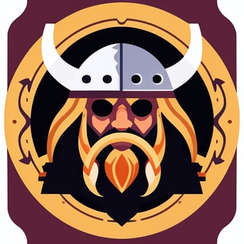 AI generated Viking Gamer Logo Avatar Clip Art Icon Sticker Decoration Simple Background photo