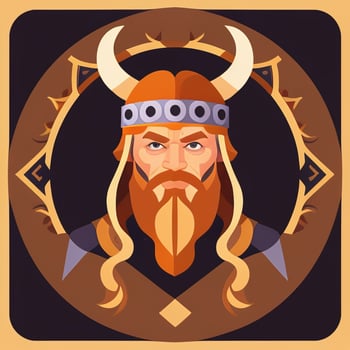 AI generated Viking Gamer Logo Avatar Clip Art Icon Sticker Decoration Simple Background photo