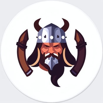 AI generated Viking Gamer Logo Avatar Clip Art Icon Sticker Decoration Simple Background photo