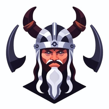 AI generated Viking Gamer Logo Avatar Clip Art Icon Sticker Decoration Simple Background photo