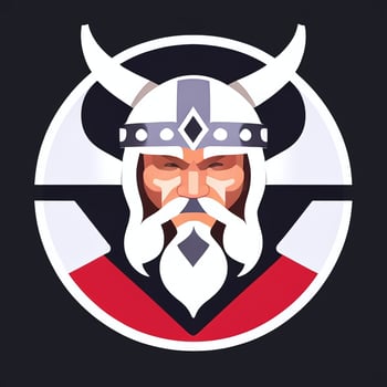 AI generated Viking Gamer Logo Avatar Clip Art Icon Sticker Decoration Simple Background photo