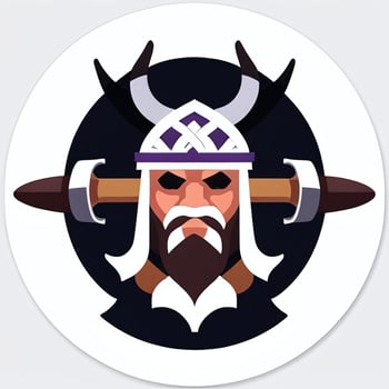 AI generated Viking Gamer Logo Avatar Clip Art Icon Sticker Decoration Simple Background photo