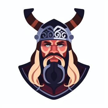 AI generated Viking Gamer Logo Avatar Clip Art Icon Sticker Decoration Simple Background photo