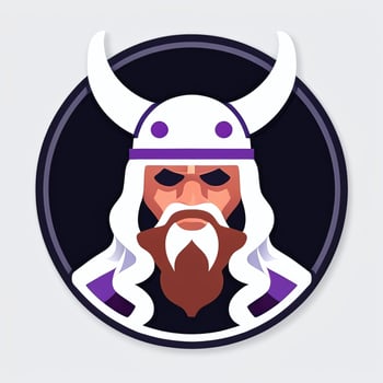 AI generated Viking Gamer Logo Avatar Clip Art Icon Sticker Decoration Simple Background photo