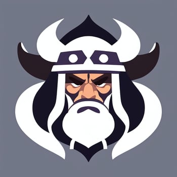 AI generated Viking Gamer Logo Avatar Clip Art Icon Sticker Decoration Simple Background photo