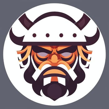 AI generated Viking Gamer Logo Avatar Clip Art Icon Sticker Decoration Simple Background photo
