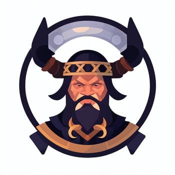 AI generated Viking Gamer Logo Avatar Clip Art Icon Sticker Decoration Simple Background photo