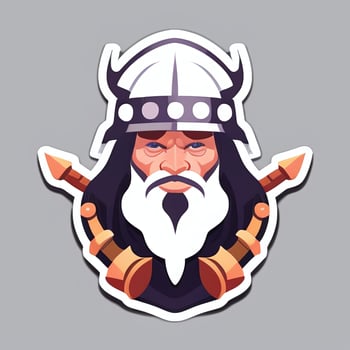 AI generated Viking Gamer Logo Avatar Clip Art Icon Sticker Decoration Simple Background photo