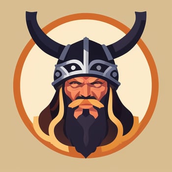 AI generated Viking Gamer Logo Avatar Clip Art Icon Sticker Decoration Simple Background photo