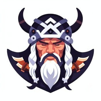 AI generated Viking Gamer Logo Avatar Clip Art Icon Sticker Decoration Simple Background photo
