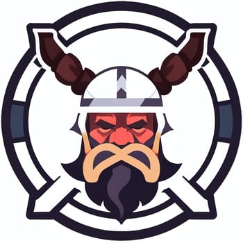 AI generated Viking Gamer Logo Avatar Clip Art Icon Sticker Decoration Simple Background photo