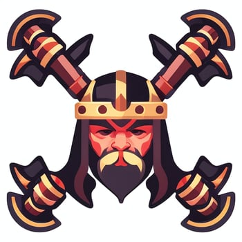 AI generated Viking Gamer Logo Avatar Clip Art Icon Sticker Decoration Simple Background photo