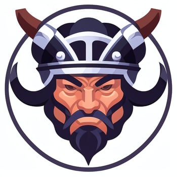AI generated Viking Gamer Logo Avatar Clip Art Icon Sticker Decoration Simple Background photo