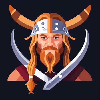 AI generated Viking Gamer Logo Avatar Clip Art Icon Sticker Decoration Simple Background photo
