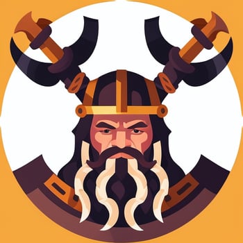 AI generated Viking Gamer Logo Avatar Clip Art Icon Sticker Decoration Simple Background photo