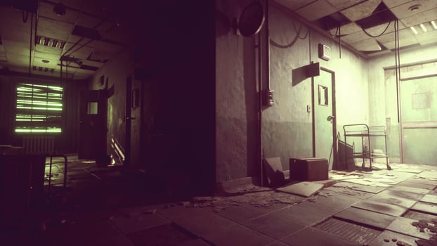 Interior of hospital in Pripyat abandoned city in Chernobyl photo