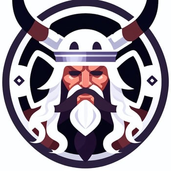 AI generated Viking Gamer Logo Avatar Clip Art Icon Sticker Decoration Simple Background photo
