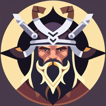 AI generated Viking Gamer Logo Avatar Clip Art Icon Sticker Decoration Simple Background photo