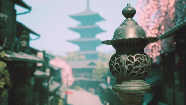 koyto tample in maple season and cloud photo