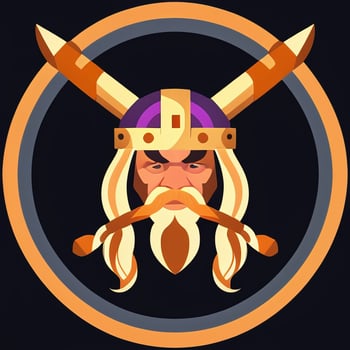 AI generated Viking Gamer Logo Avatar Clip Art Icon Sticker Decoration Simple Background photo