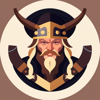 AI generated Viking Gamer Logo Avatar Clip Art Icon Sticker Decoration Simple Background photo