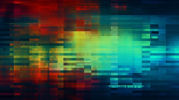 AI generated Abstract digital gradient, colorful pixels in pink and purple colors Flow of digital information Technology futuristic background photo