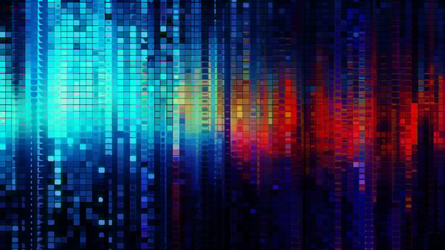 AI generated Abstract digital gradient, colorful pixels in pink and purple colors Flow of digital information Technology futuristic background photo