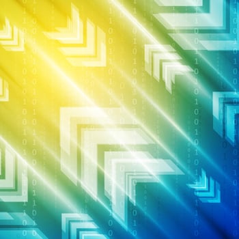 Bright blue and yellow technology background photo