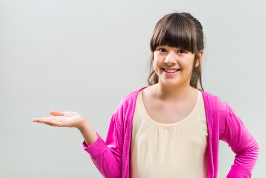 Little girl gesturing photo