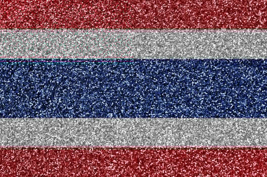 Thailand flag depicted on many small shiny sequins. Colorful festival background for party photo