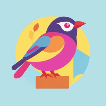 AI generated Colorful Bird Logo Avatar Clip Art Icon Sticker Decoration Simple Background photo