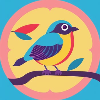 AI generated Colorful Bird Logo Avatar Clip Art Icon Sticker Decoration Simple Background photo