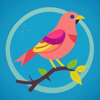 AI generated Colorful Bird Logo Avatar Clip Art Icon Sticker Decoration Simple Background photo