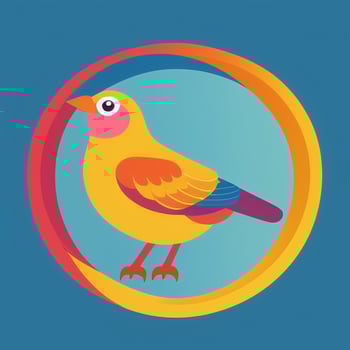 AI generated Colorful Bird Logo Avatar Clip Art Icon Sticker Decoration Simple Background photo