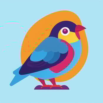 AI generated Colorful Bird Logo Avatar Clip Art Icon Sticker Decoration Simple Background photo