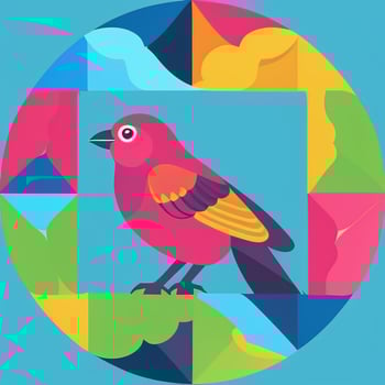 AI generated Colorful Bird Logo Avatar Clip Art Icon Sticker Decoration Simple Background photo
