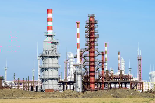 Distillation columns, pipes and other equipment furnaces refiner photo