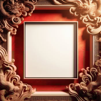 AI generated Happy chinese new year with Oriental Chinese traditional template Background photo