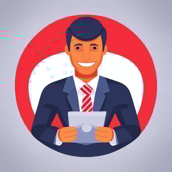 AI generated Businessman Man In Suit Entrepreneur Logo Avatar Clip Art Icon Sticker Decoration Simple Background photo
